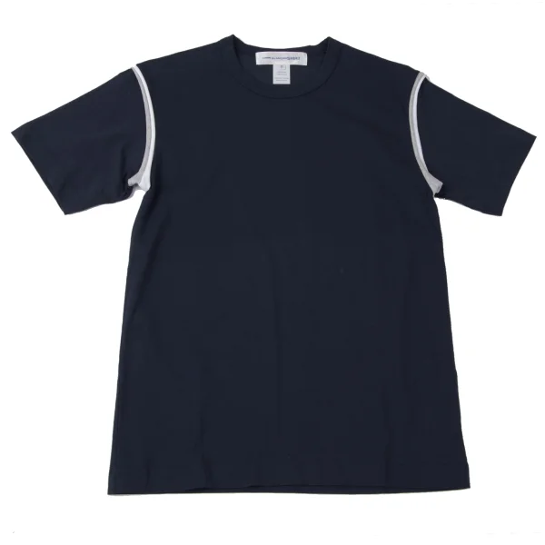 COMME des GARCONS SHIRT Switching Sleeves T Shirt Navy S K-165343_001