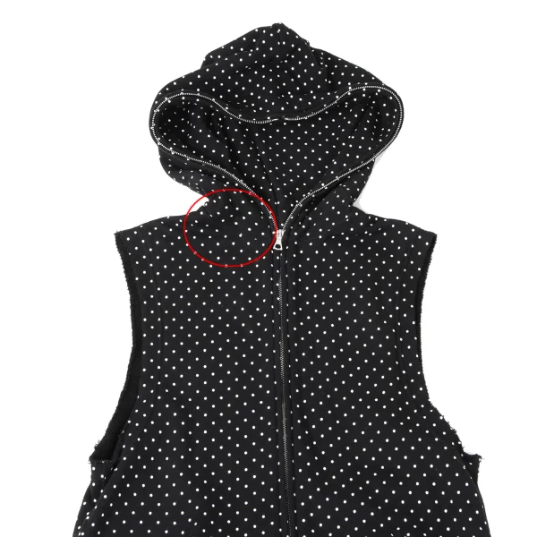 GANRYU Dot Printed Cotton Sleeveless Long Hoodie K-165345_002