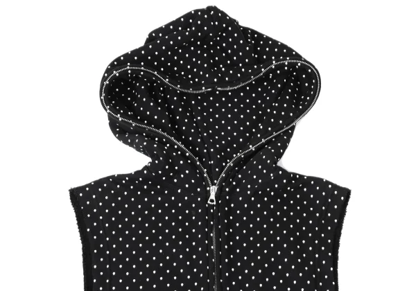 GANRYU Dot Printed Cotton Sleeveless Long Hoodie K-165345_004