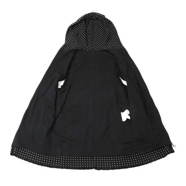 GANRYU Dot Printed Cotton Sleeveless Long Hoodie K-165345_011