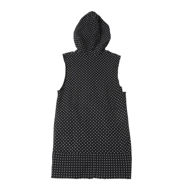 GANRYU Dot Printed Cotton Sleeveless Long Hoodie K-165345_012