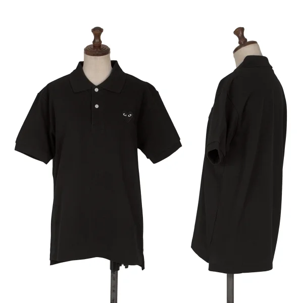 PLAY COMME des GARCONS Heart Patch Polo Shirt Black M K-165347_001