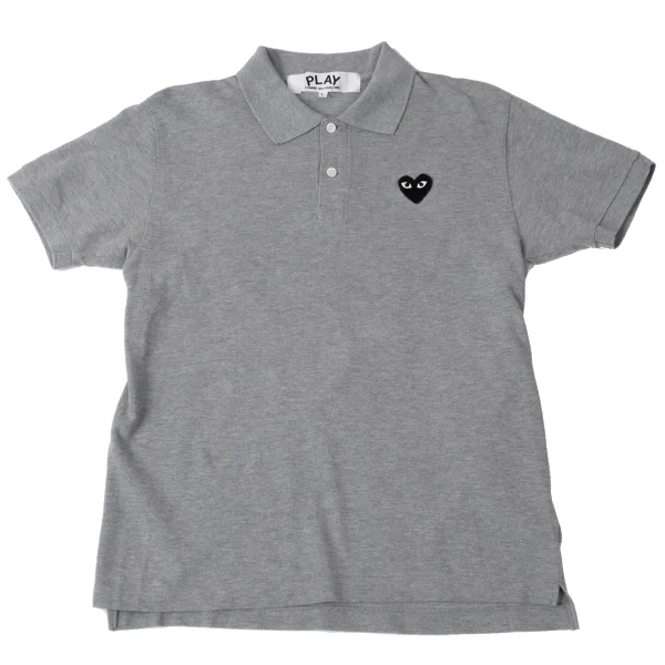 PLAY COMME des GARCONS Heart Patch Polo Shirt Grey L K-165349_001