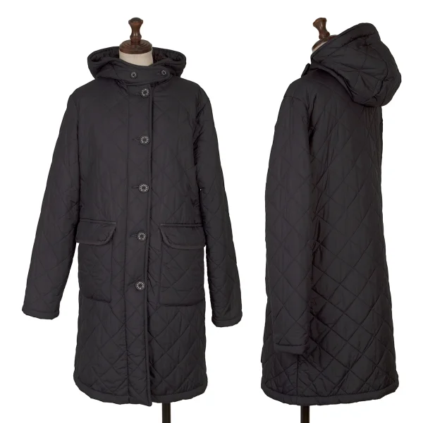 MACKINTOSH Fur Lining Quilted Hooded Coat Navy 38 K-165358_001