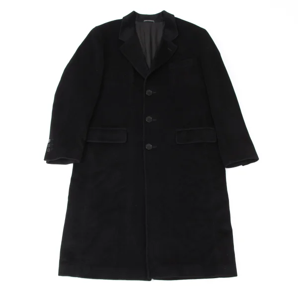 agnes b. homme Angora Wool Melton Chester Coat Black 1 K-165359_001