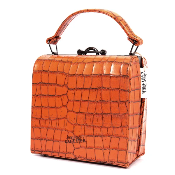 Jean Paul GAULTIER Embossed Hand Bag Orange  K-165362_001