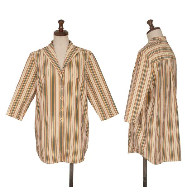 ROMEO GIGLI Multi Stripe Short Sleeve Shirt Multi-Color S-M K-165364_001