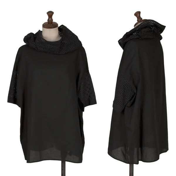 ROMEO GIGLI Cotton Baller Lace Design Blouse Navy 9T K-165366_001