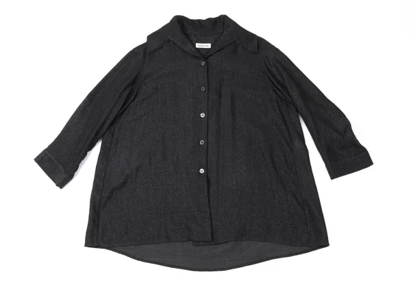 ROMEO GIGLI Rayon Blend Glitter Open Collar Shirt K-165367_002