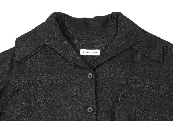 ROMEO GIGLI Rayon Blend Glitter Open Collar Shirt K-165367_004