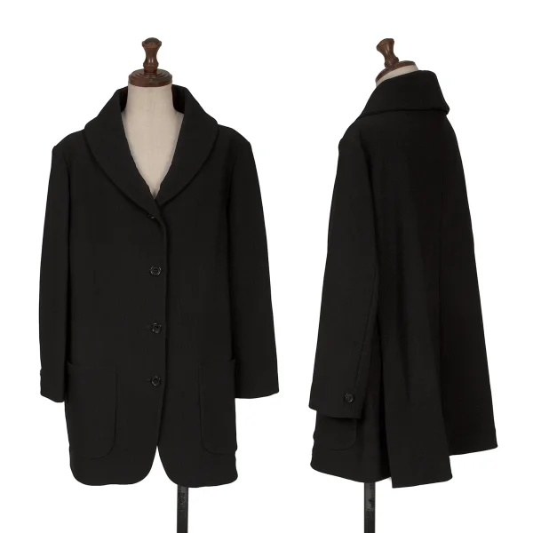 ROMEO GIGLI Nylon Kersey Shawl Collar Jacket Black 9AT K-165368_001