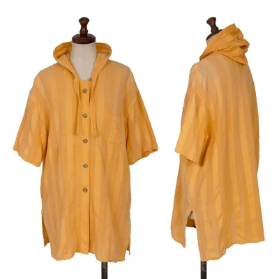 gigli Cotton Stripe Hooded Blouse