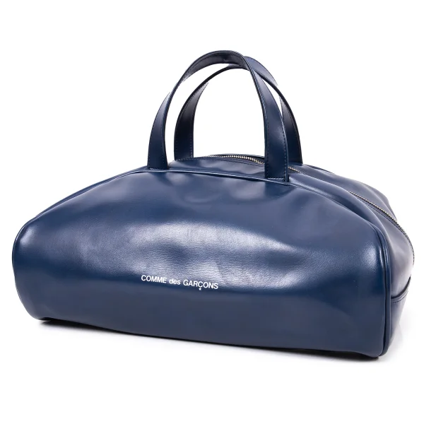COMME des GARCONS Logo Printed Synthetic Leather Boston Bag Navy  K-165372_001