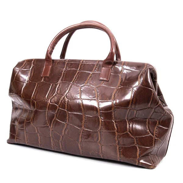 tricot COMME des GARCON Emboss Faux Leather Bag Brown  K-165373_001