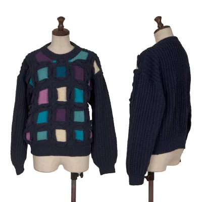 Unbranded Wool Multicolor Panel Knit Sweater