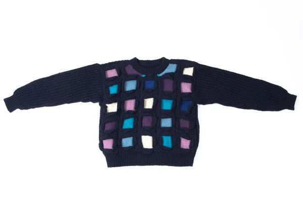 Unbranded Wool Multicolor Panel Knit Sweater K-165376_002