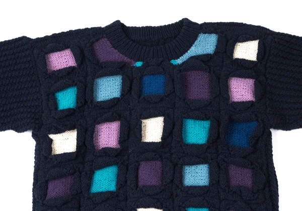 Unbranded Wool Multicolor Panel Knit Sweater K-165376_003