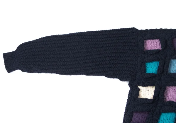 Unbranded Wool Multicolor Panel Knit Sweater K-165376_005