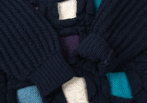 Unbranded Wool Multicolor Panel Knit Sweater K-165376_006