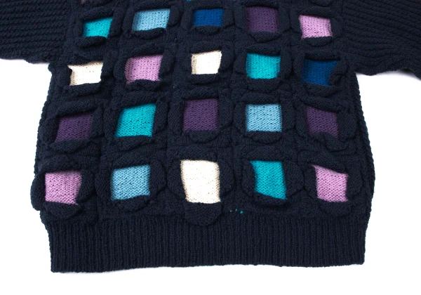 Unbranded Wool Multicolor Panel Knit Sweater K-165376_007