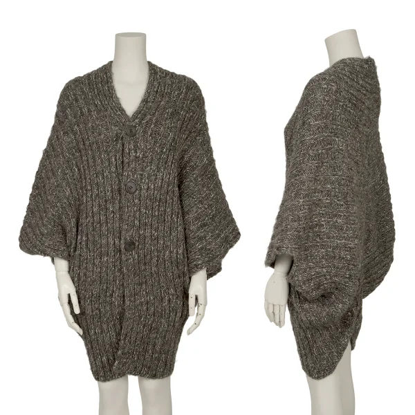 Plantation Alpaca Blend Low Gauge Knit Cardigan Charcoal M K-165377_001