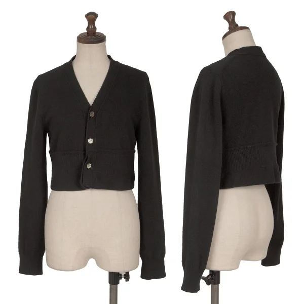 COMME des GARCONS Wool Folded Short Knit Cardigan Black XS K-165385_001