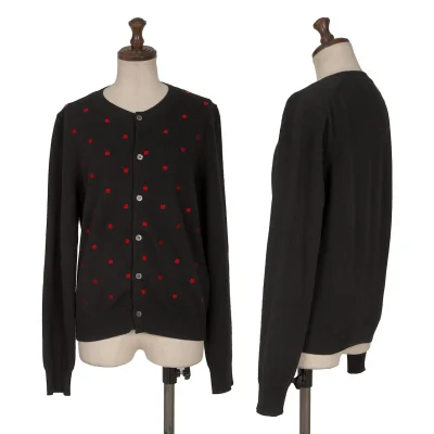 COMME des GARCONS GIRL Wool Dot Embroidered Knit Cardigan