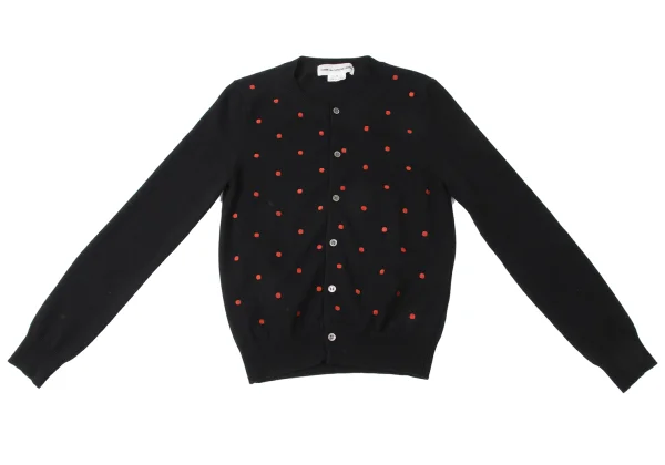 COMME des GARCONS GIRL Wool Dot Embroidered Knit Cardigan K-165386_002