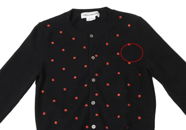 COMME des GARCONS GIRL Wool Dot Embroidered Knit Cardigan K-165386_003