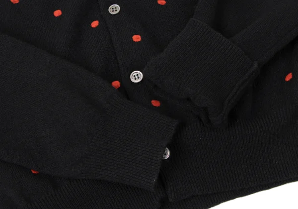 COMME des GARCONS GIRL Wool Dot Embroidered Knit Cardigan K-165386_007