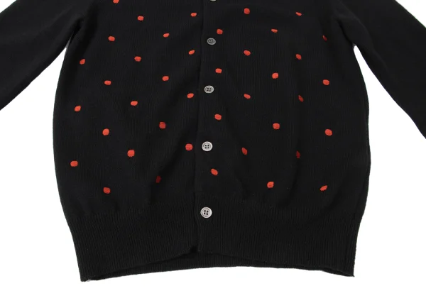 COMME des GARCONS GIRL Wool Dot Embroidered Knit Cardigan K-165386_008