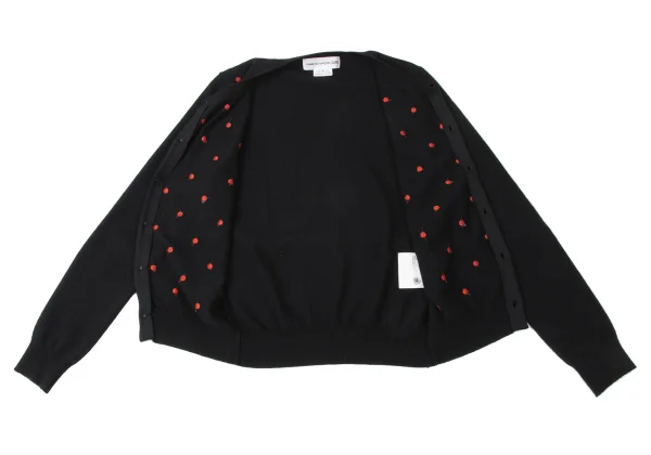 COMME des GARCONS GIRL Wool Dot Embroidered Knit Cardigan K-165386_011