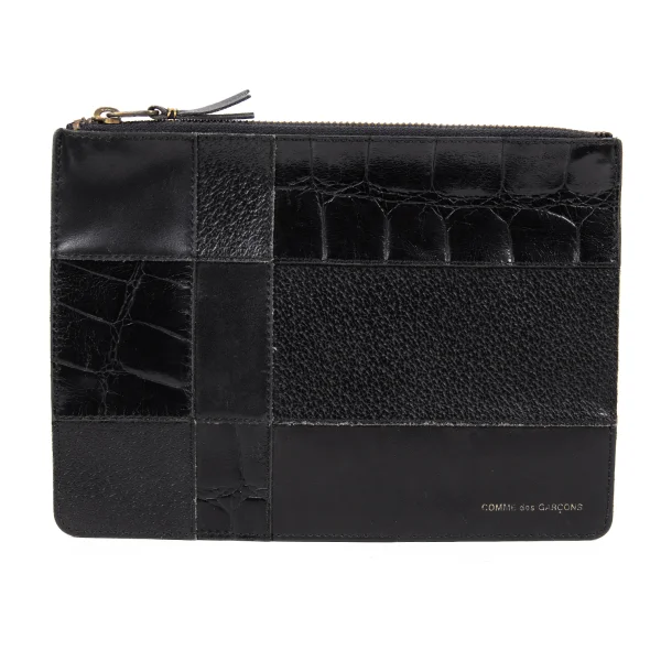 COMME des GARCONS Patch-work Zip Pouch Black  K-165389_001