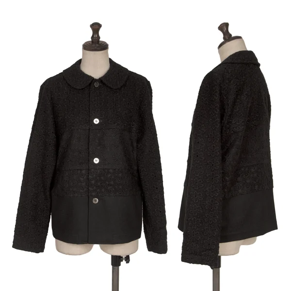 tricot COMME des GARCONS Lace Switching Jacket Black M K-165398_001