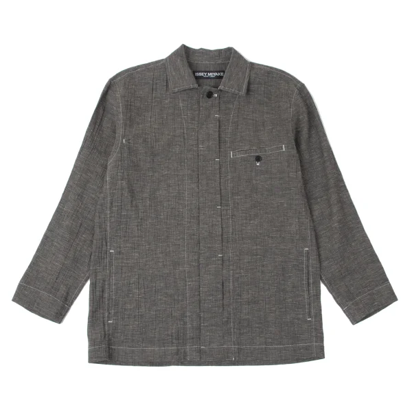 ISSEY MIYAKE MEN WHITE LABEL White Stitch Shirt Jacket Grey S-M K-165405_001