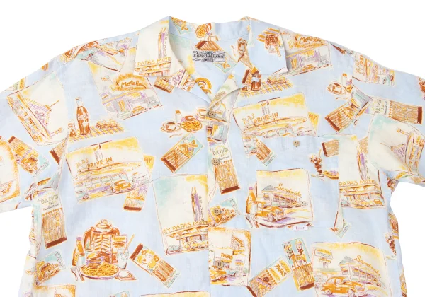Papas Patterned Open Collar Short Sleeve Shirt K-165406_002