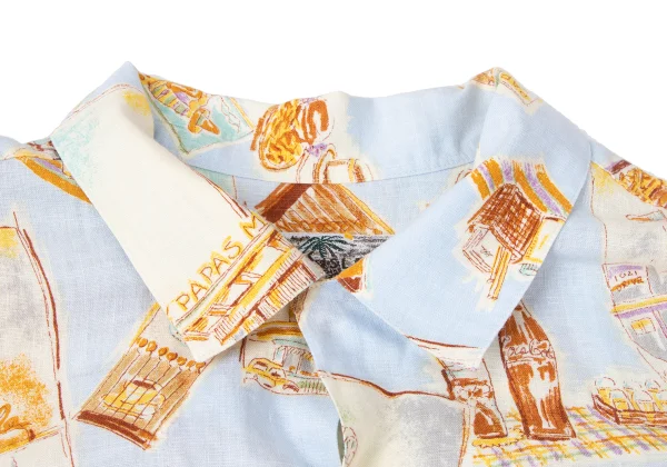 Papas Patterned Open Collar Short Sleeve Shirt K-165406_005
