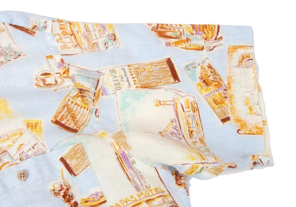 Papas Patterned Open Collar Short Sleeve Shirt K-165406_008