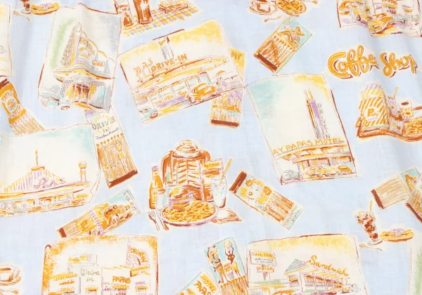 Papas Patterned Open Collar Short Sleeve Shirt K-165406_012