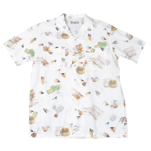 Papas Patterned Open Collar Short Sleeve Shirt White,Multi-Color 48M K-165408_001