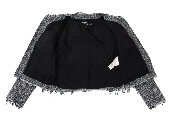 ジュンヤワタナベ コムデギャルソンJUNYA WATANABE COMME des GARCONS 縮絨ノーカラーツィードジャケット グレーXS K-165411_010