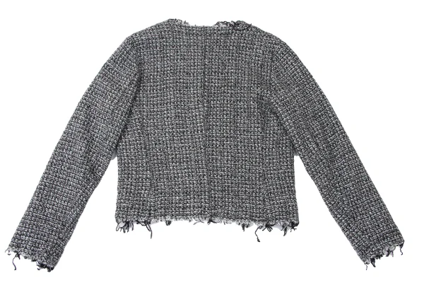 ジュンヤワタナベ コムデギャルソンJUNYA WATANABE COMME des GARCONS 縮絨ノーカラーツィードジャケット グレーXS K-165411_011