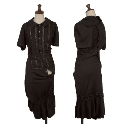 JUNYA WATANABE COMME des GARCONS Lace Switching Diagonal Knit Dress