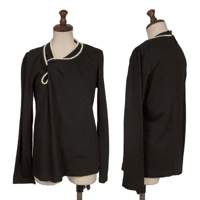 JUNYA WATANABE COMME des GARCONS Pearl Decoration Layered Knit Top