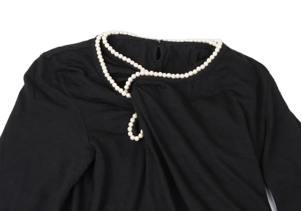JUNYA WATANABE COMME des GARCONS Pearl Decoration Layered Knit Top K-165416_003