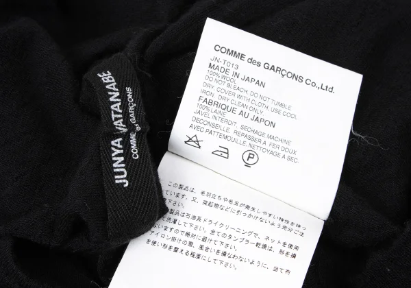 JUNYA WATANABE COMME des GARCONS Wool Layered Drape Neck Knit Top K-165417_018