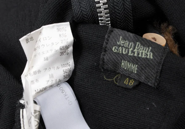 Jean Paul GAULTIER HOMME Detachable Fur Collar Knit Blouson K-165421_016