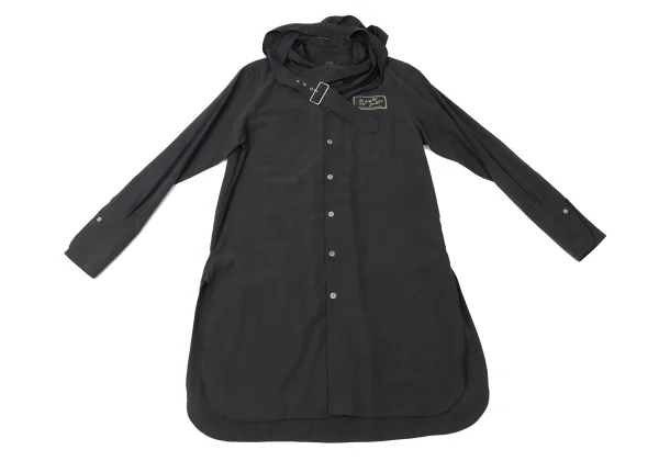 Jean Paul GAULTIER FEMME Logo Patch Belt Neck Design Long Shirt K-165425_002