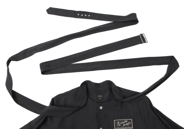 Jean Paul GAULTIER FEMME Logo Patch Belt Neck Design Long Shirt K-165425_005