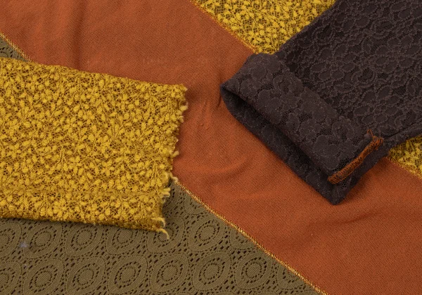 Jean Paul GAULTIER MAILLE Floral Lace Diagonal Switching Mesh T-shirt K-165427_007